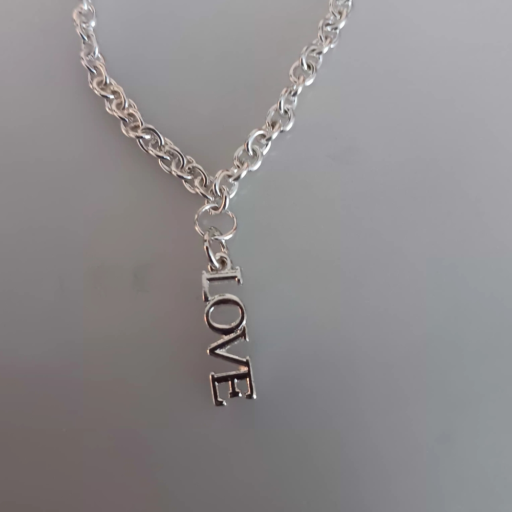 Chic Silver LOVE Pendant Necklace